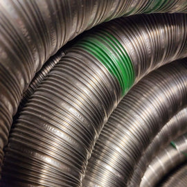 RVS slang per meter – standaard & twin (Ø50–125 mm)